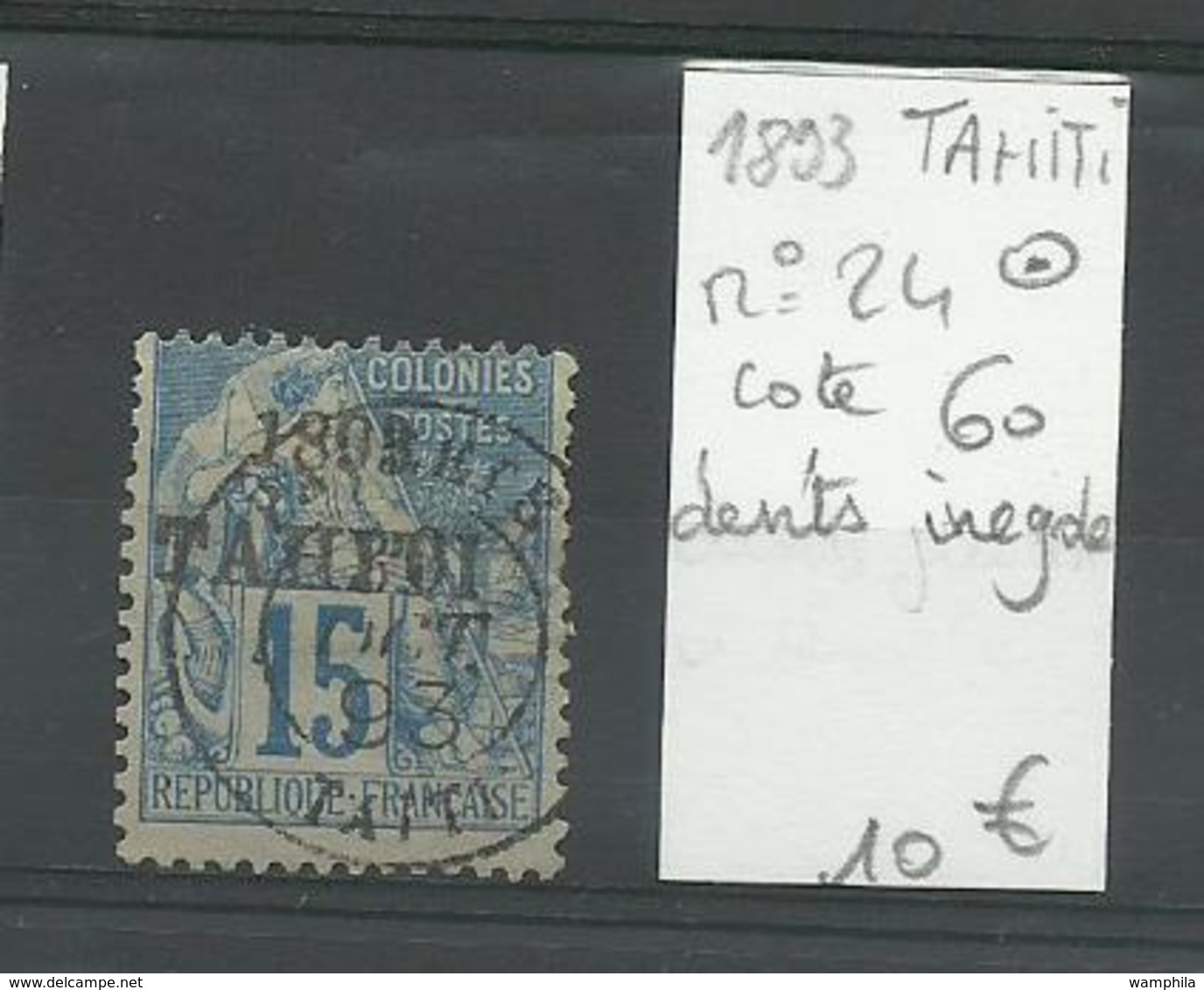 Tahiti 1893, N° 24 Oblitéré, Cote YT 60 € - Tahiti