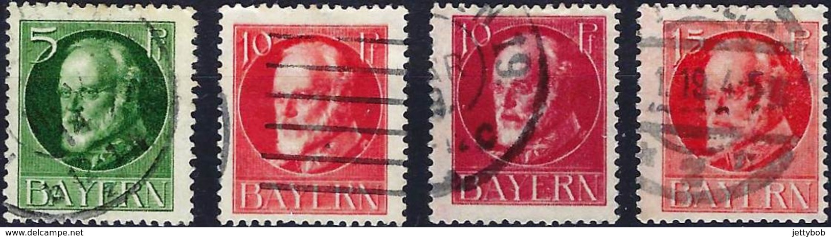 BAVARIA 1914 Ludwig 5 Values Used - Gebraucht