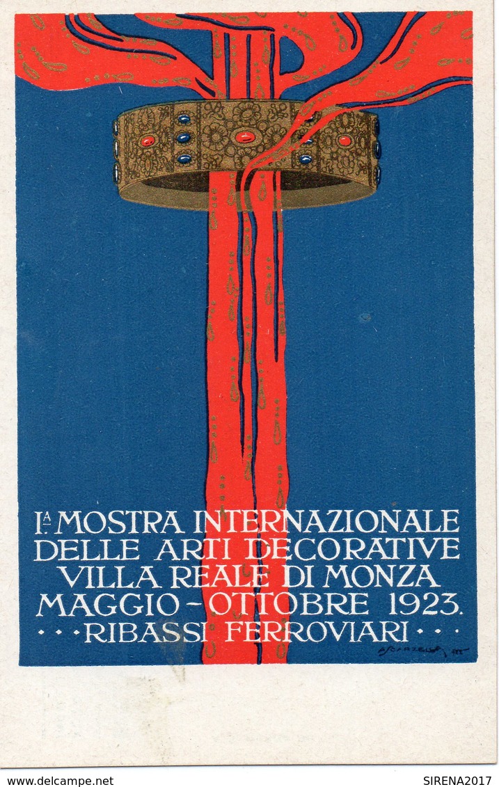 1° MOSTRA INTERNAZIONALE ARTI DECORATIVE - VILLA REALE MONZA 1923 - Illustratore SCARZELLA - NON VIAGGIATA - Tentoonstellingen