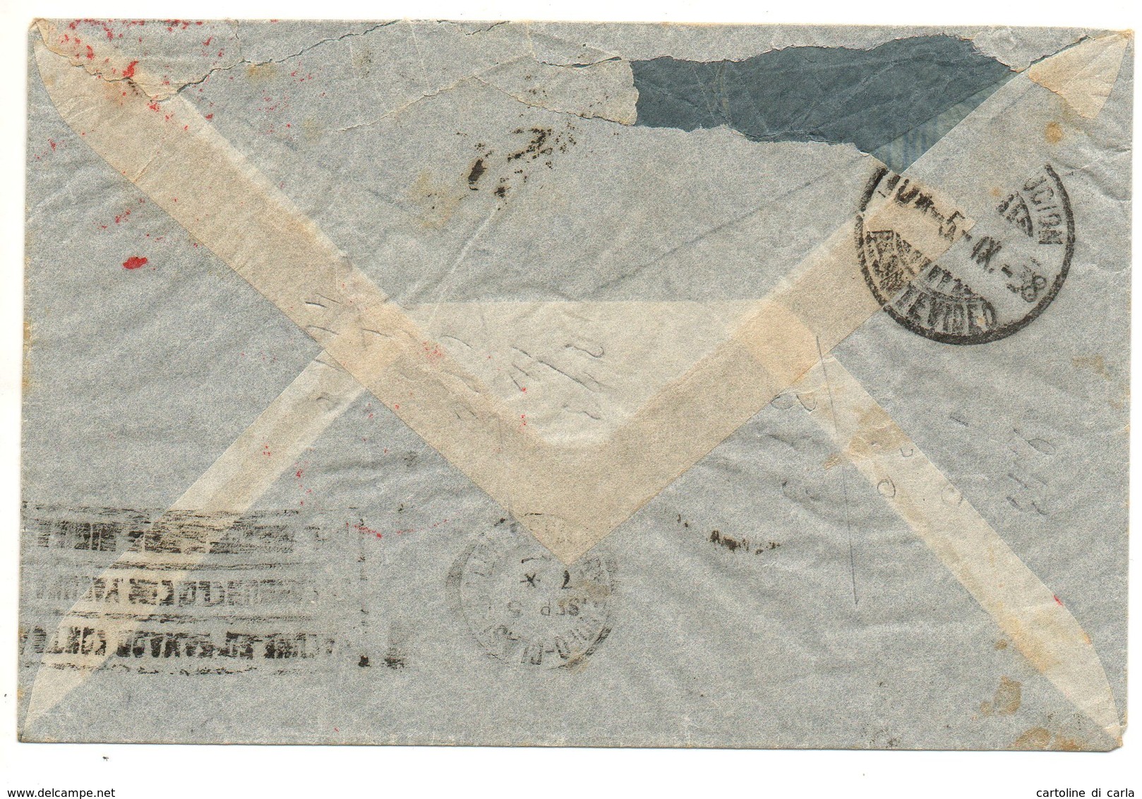 AIR MAIL LETTER 29 08 1938 #156 - Marcophilia (Zeppelin)