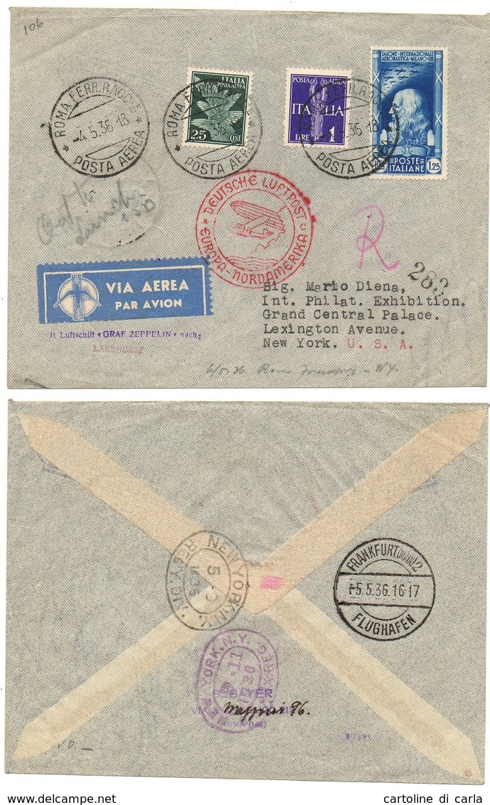 AIR MAIL LETTER 04 05 1936 #152 - Marcofilie (Zeppelin)