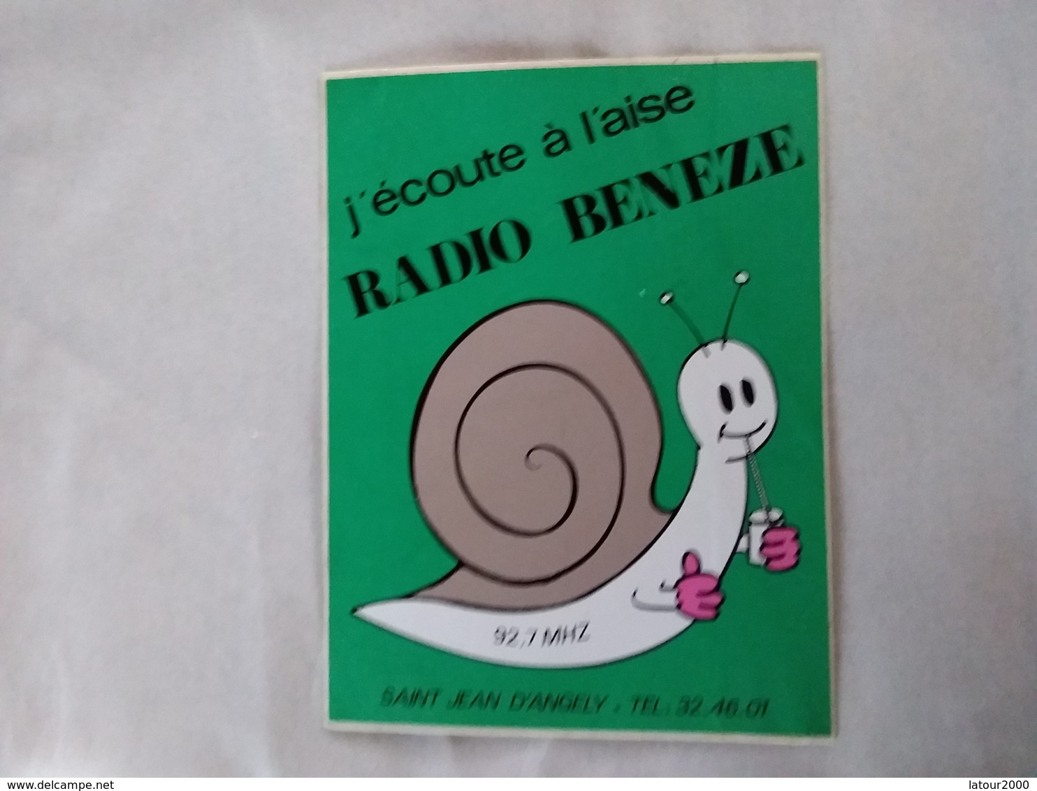 SAINT JEAN D ANGELY RADIO BENEZE J ECOUTE À L AISE  Autocollant Escargot - Saint-Jean-d'Angely