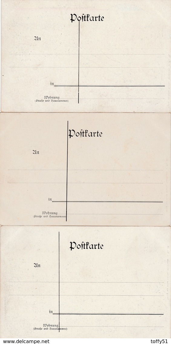 3 CPA COULEUR:EMBLÈME GRUSS AUS MÖRCHINGEN ARTILLERIE KASERNE,INFANTERIE KASERNE,ULANEN KASERNE (57) - Autres & Non Classés