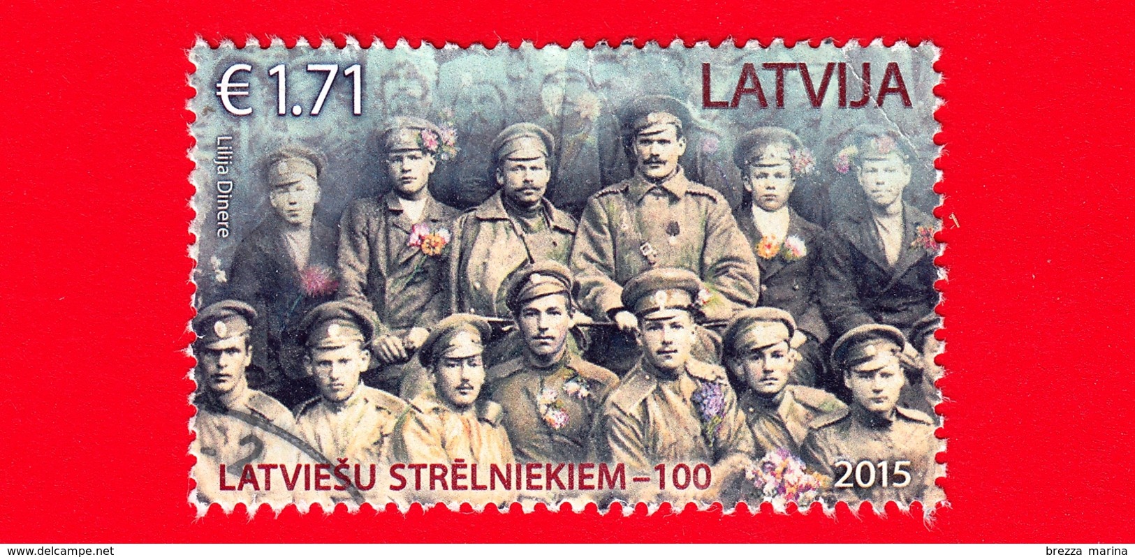 LETTONIA - LATVIJA - Usato - 2015 - Forze Armate - Prima Guerra Mondiale - Fucilieri - Latvian Riflemen – 100 - 1.71 - Latvia