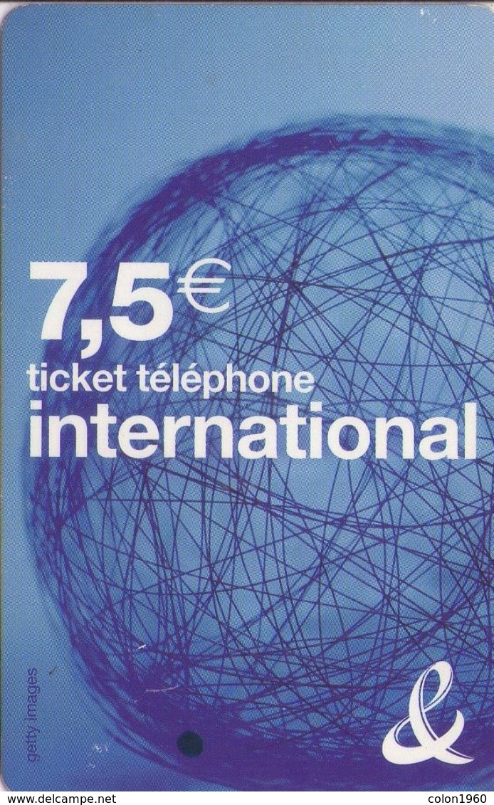 FRANCIA, (PREPAGO). Ticket Téléphone International 7,5€. EXPIRY TIME 31/07/2009. 07/2006. PU109. (812) - Otros & Sin Clasificación