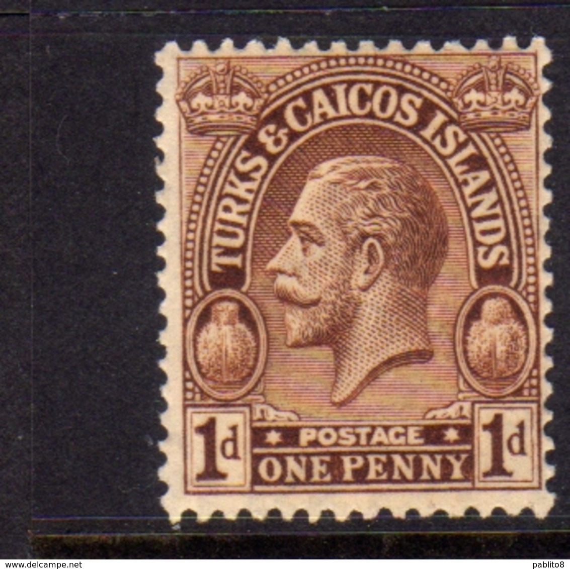 TURKS AND CAICOS 1922 1926 KING GEORGE V RE GIORGIO 1p MNH - Turks And Caicos