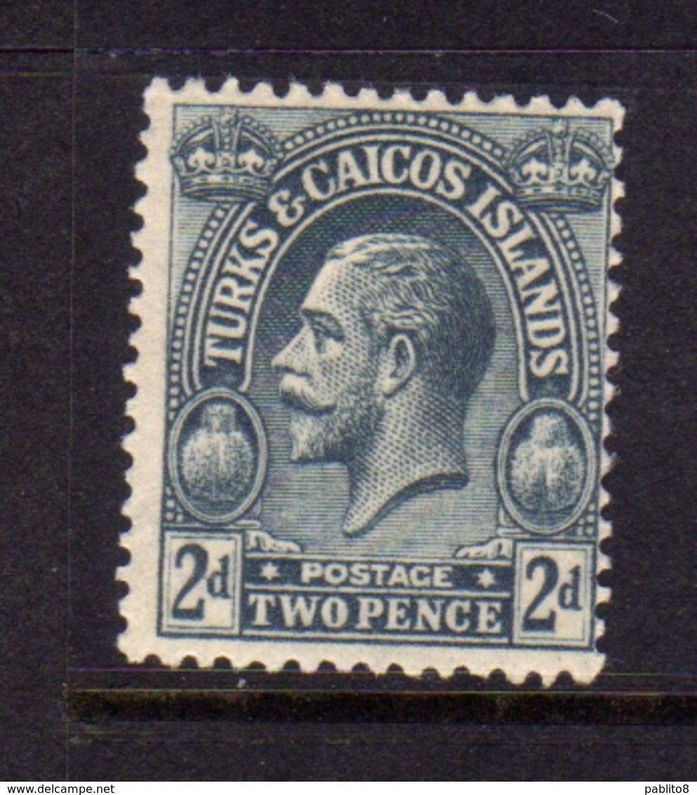 TURKS AND CAICOS 1922 1926 KING GEORGE V RE GIORGIO 2p MNH - Turks & Caicos