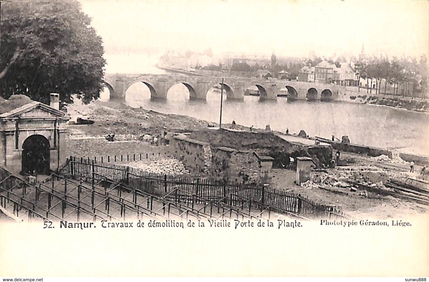 Namur - Travaux De Démolition De La Vieille Porte De La Plante (Phototypie Géradon, Animée) - Namur