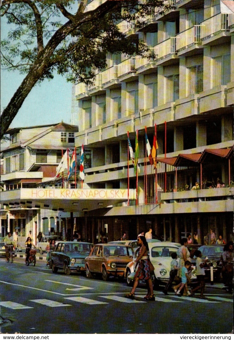 !  Postcard Paramaribo, Suriname, Hotel, Fiat, VW Käfer. Cars - Suriname