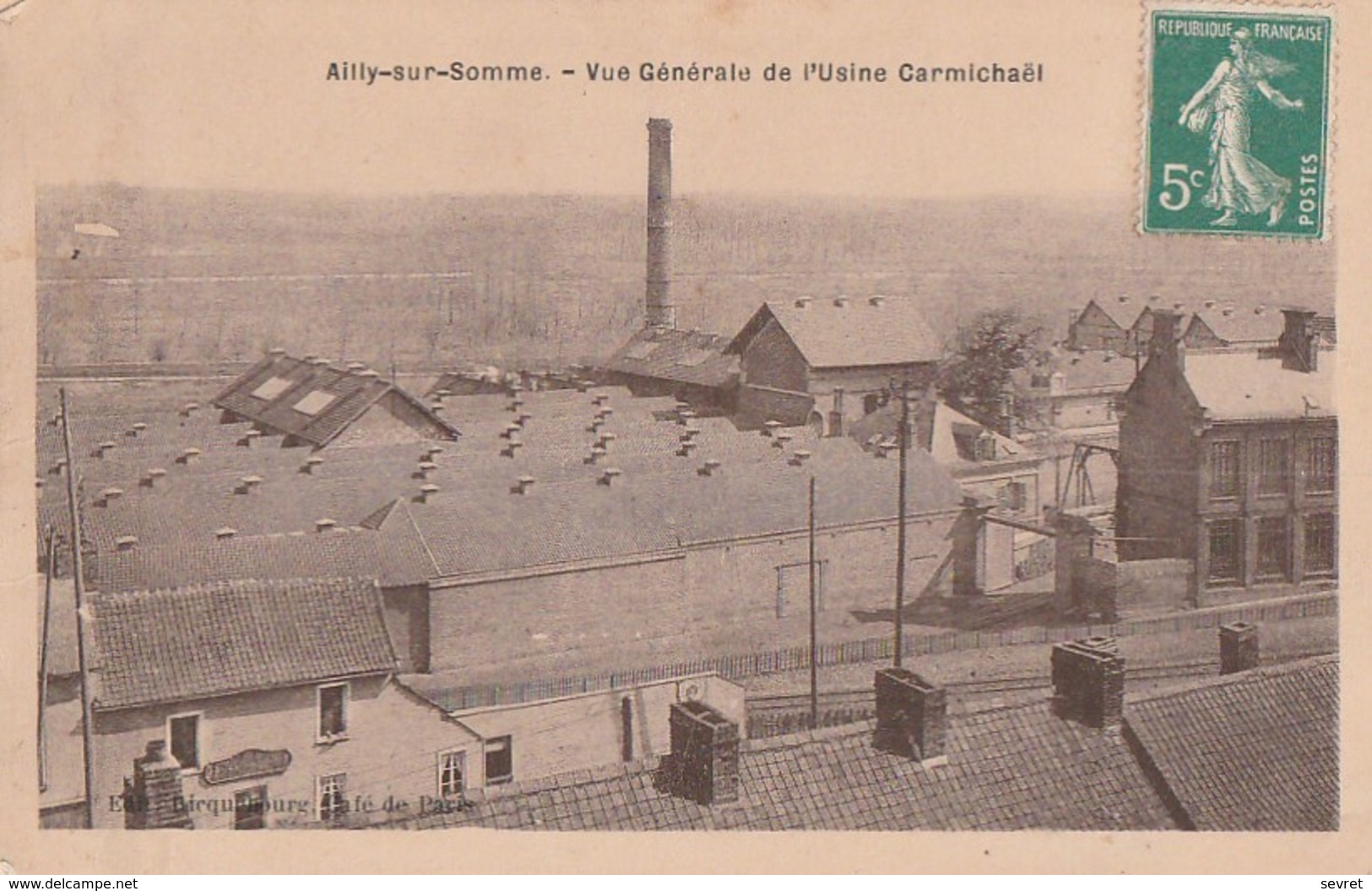 AILLY-sur-SOMME. - Vue Générale De L'Usine Carmichaël. Carte Très RARE - Ailly Le Haut Clocher