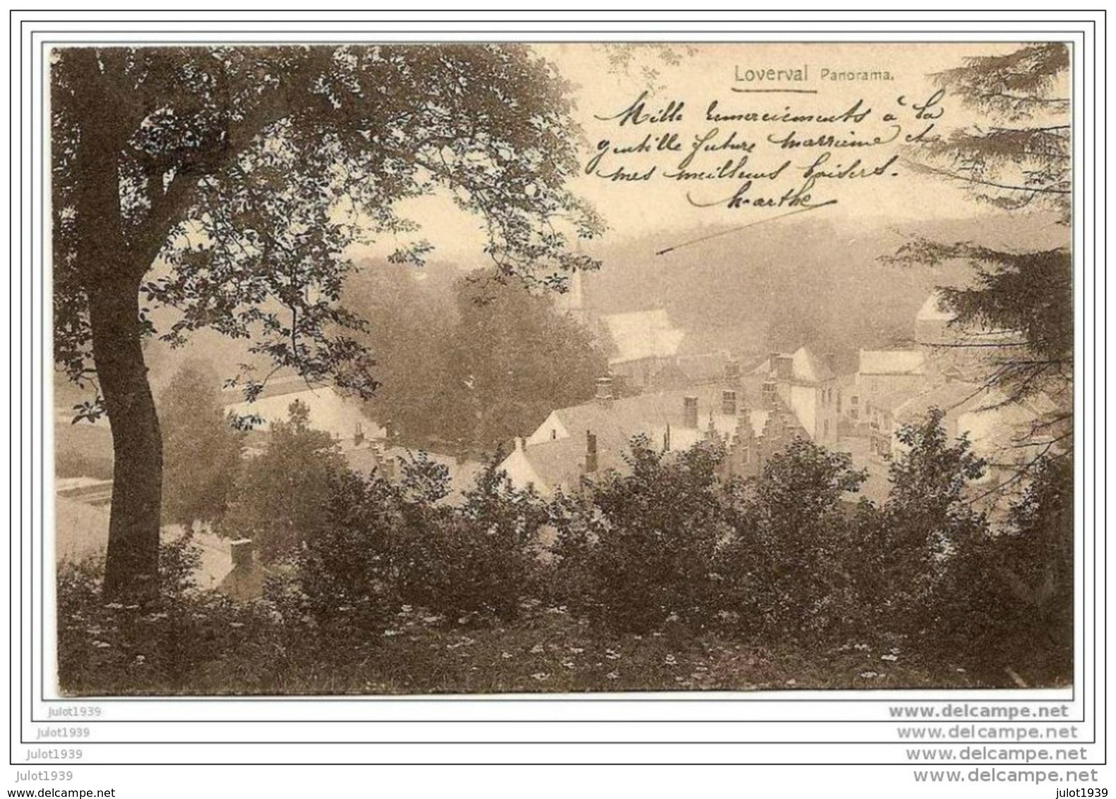 LOVERVAL ..--  1906 De COUILLET Vers BURDINNE ( Melle Elia TAHIR ) . Voir Verso . - Gerpinnes