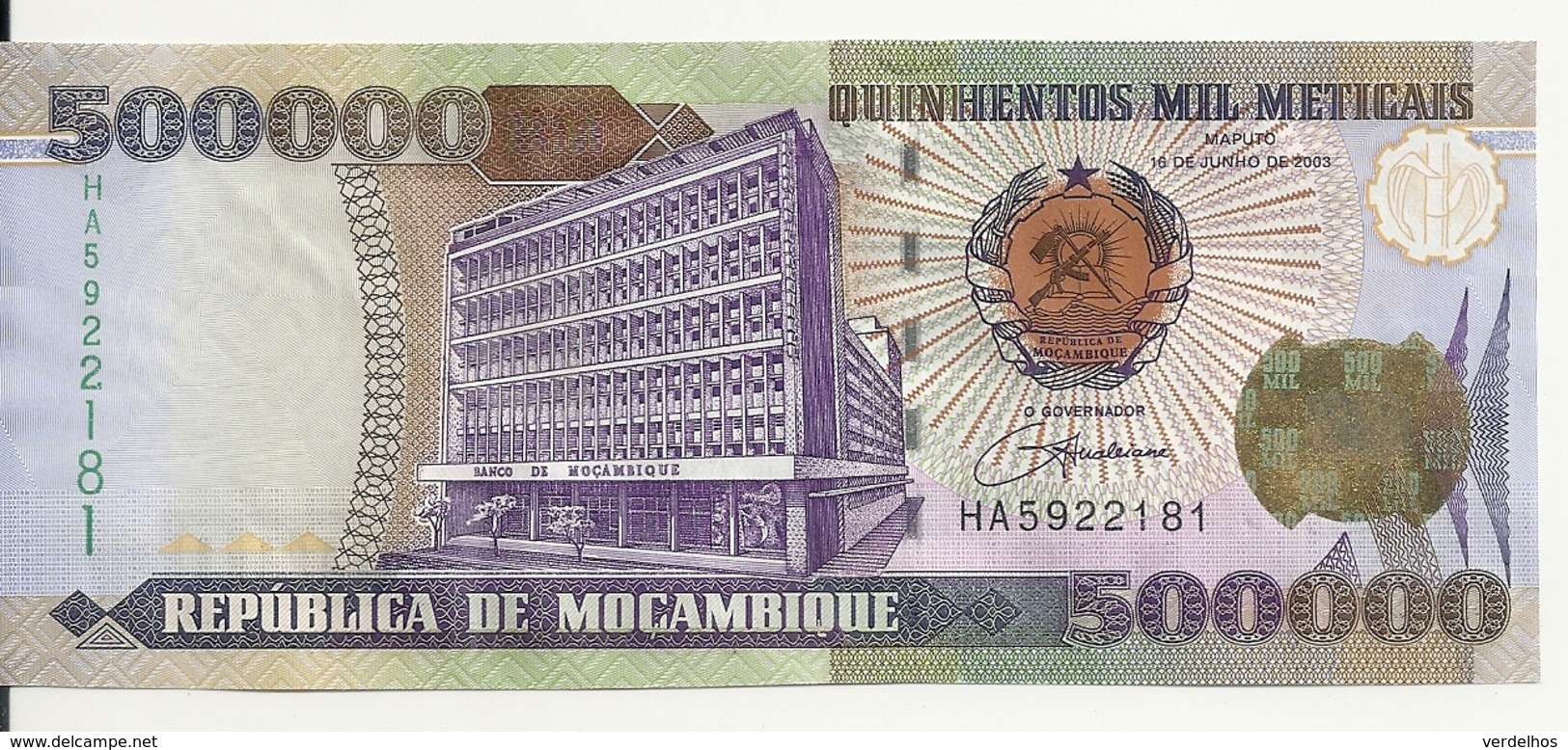 MOZAMBIQUE 500000 METICAIS 2003 UNC P 142 - Mozambique
