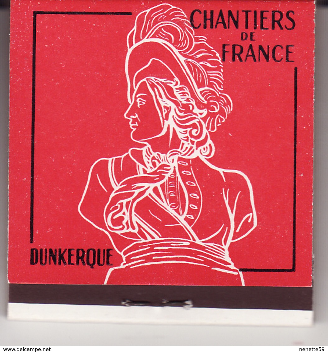 Pochette D' Allumettes NEUVE ACF -- ATELIERS CHANTIERS De FRANCE DUNKERQUE --  ROUGE -- Jean BART - Boites D'allumettes