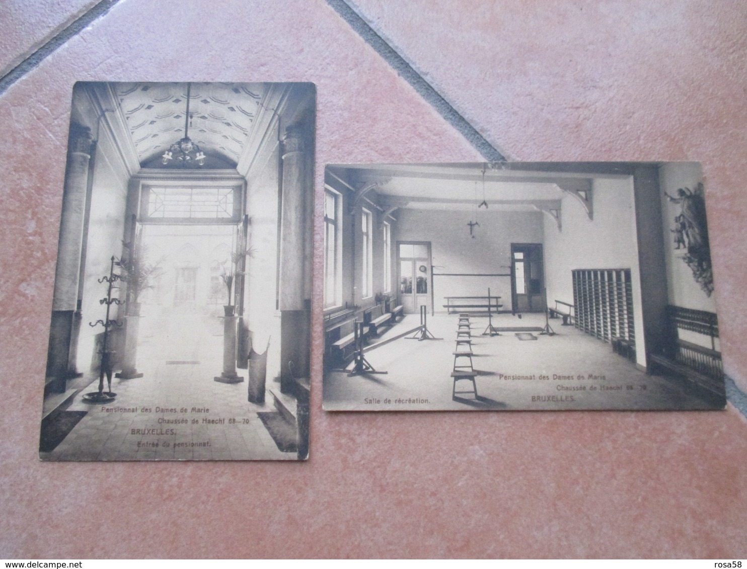 1920 Pensionnat Des Dames De Marie N.2 Cartoline Viaggiate - Educazione, Scuole E Università