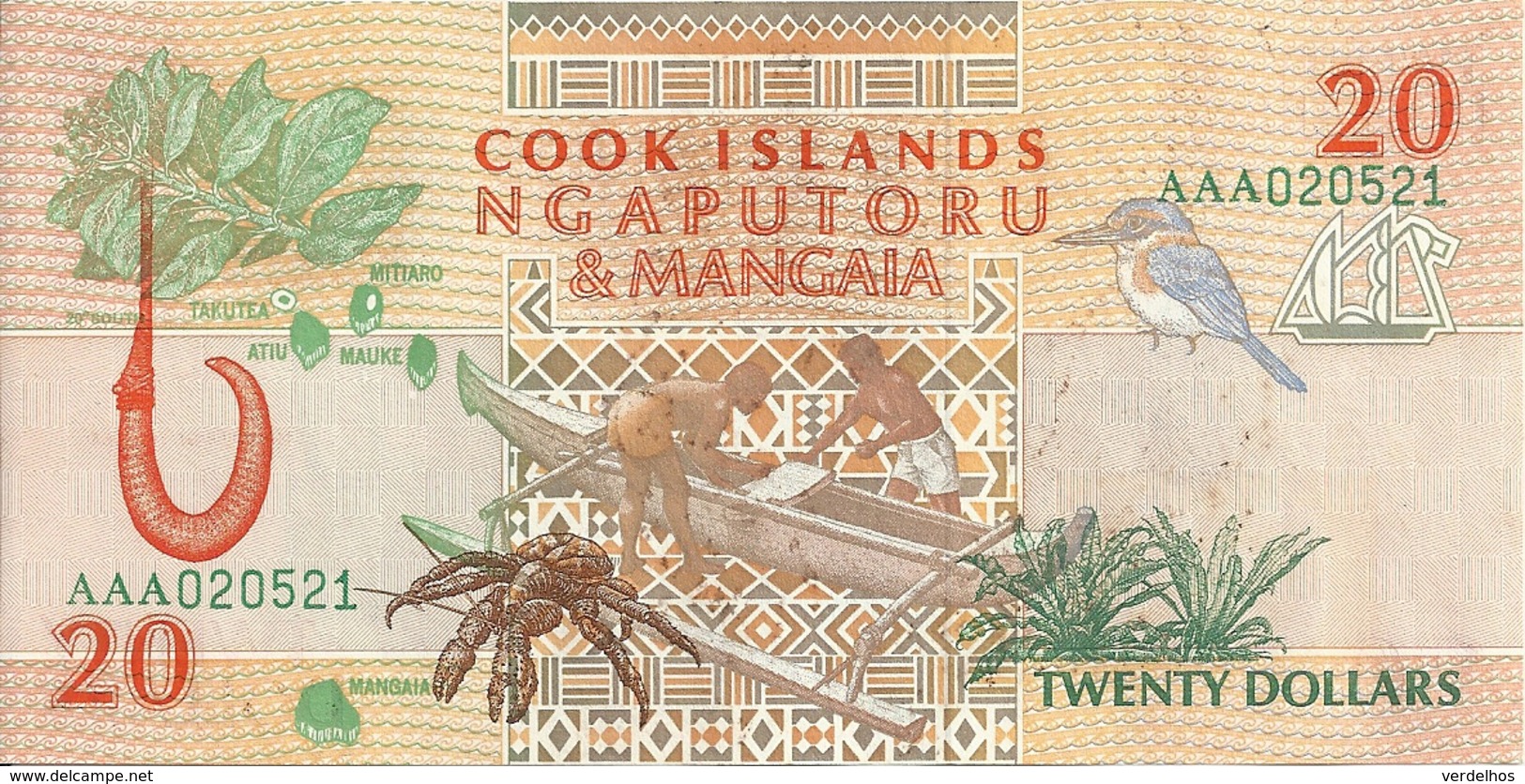 COOK ISLANDS 20 DOLLARS 1992 UNC P 9 - Cook