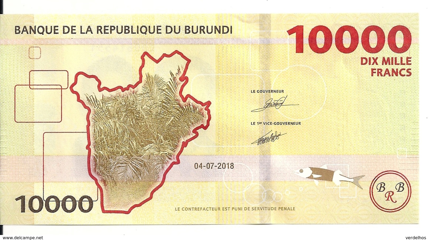 BURUNDI 10000 FRANCS 2018 UNC P 54 New - Burundi