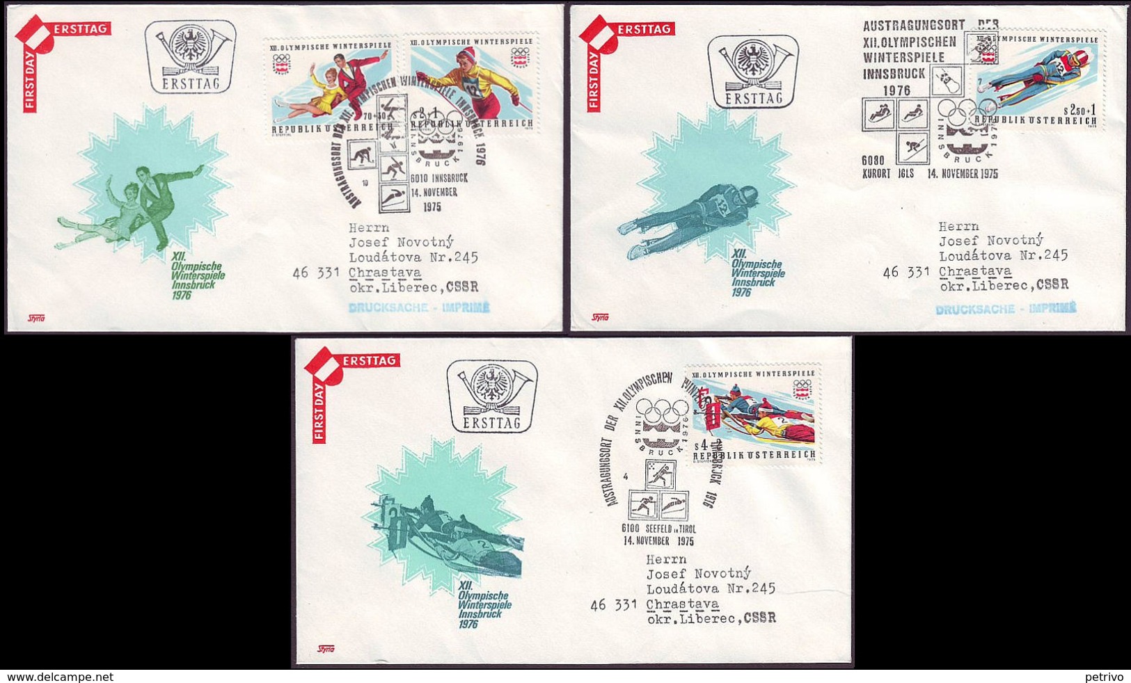 Austria - 1975 B - Winter Olympic Games 1976  - FDC - Winter 1976: Innsbruck