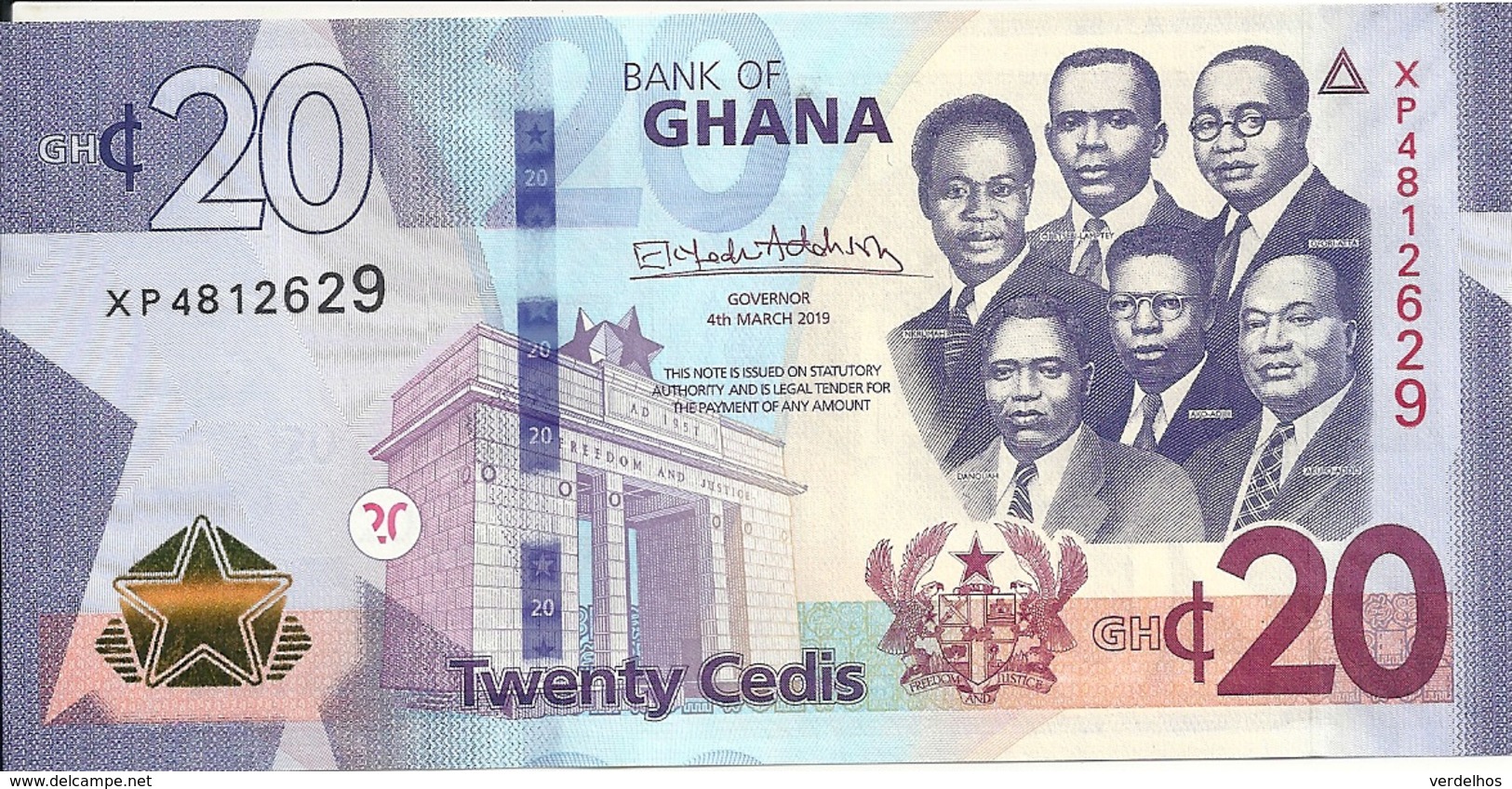 GHANA 20 CEDIS 2019 UNC P New - Ghana