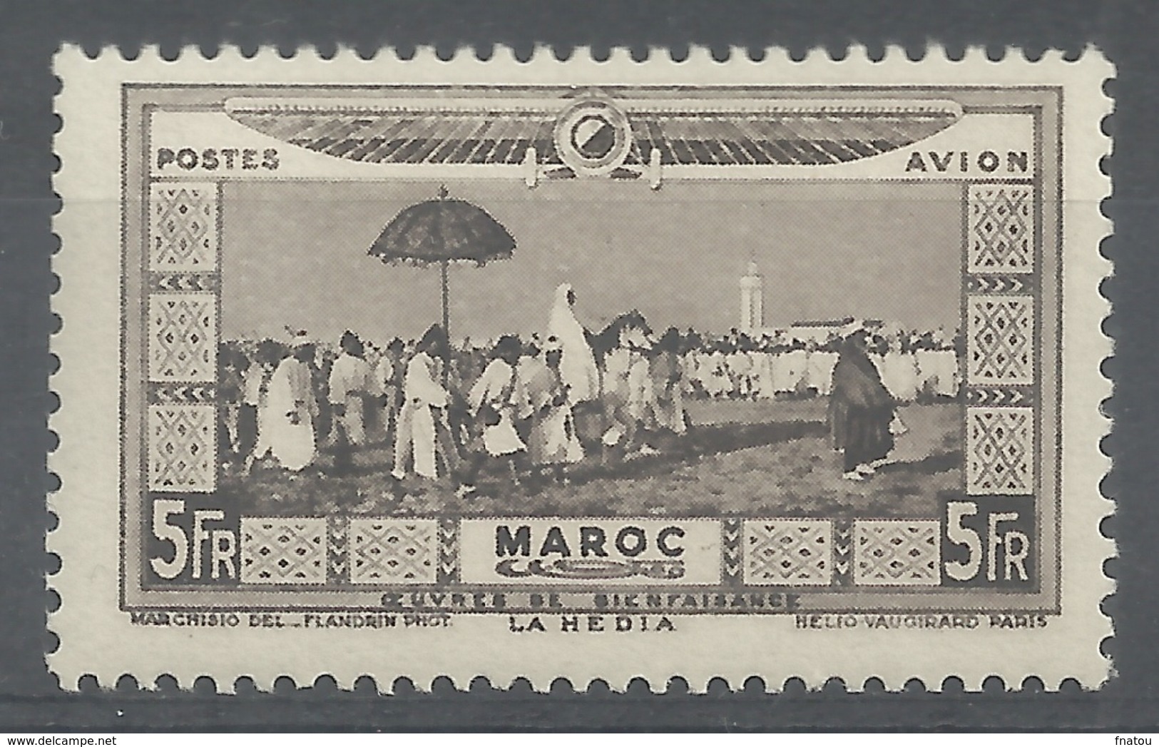 French Morocco, La Hedia, 5f., 1928, MH VF, Airmail - Luftpost