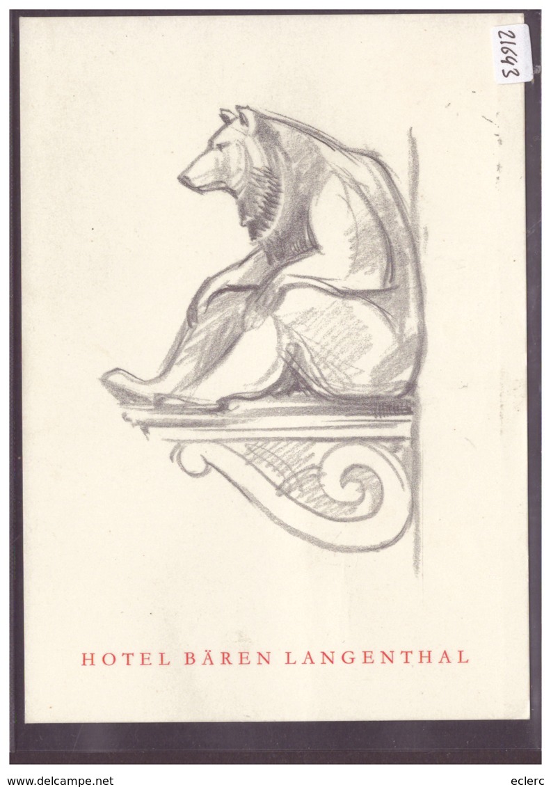 CARTE MODERNE - LANGENTHAL - HOTEL BÄREN - TB - Langenthal