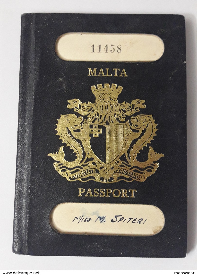 MALTA RARE PASSPORT 1966 WITH STAMPS - Historical Documents