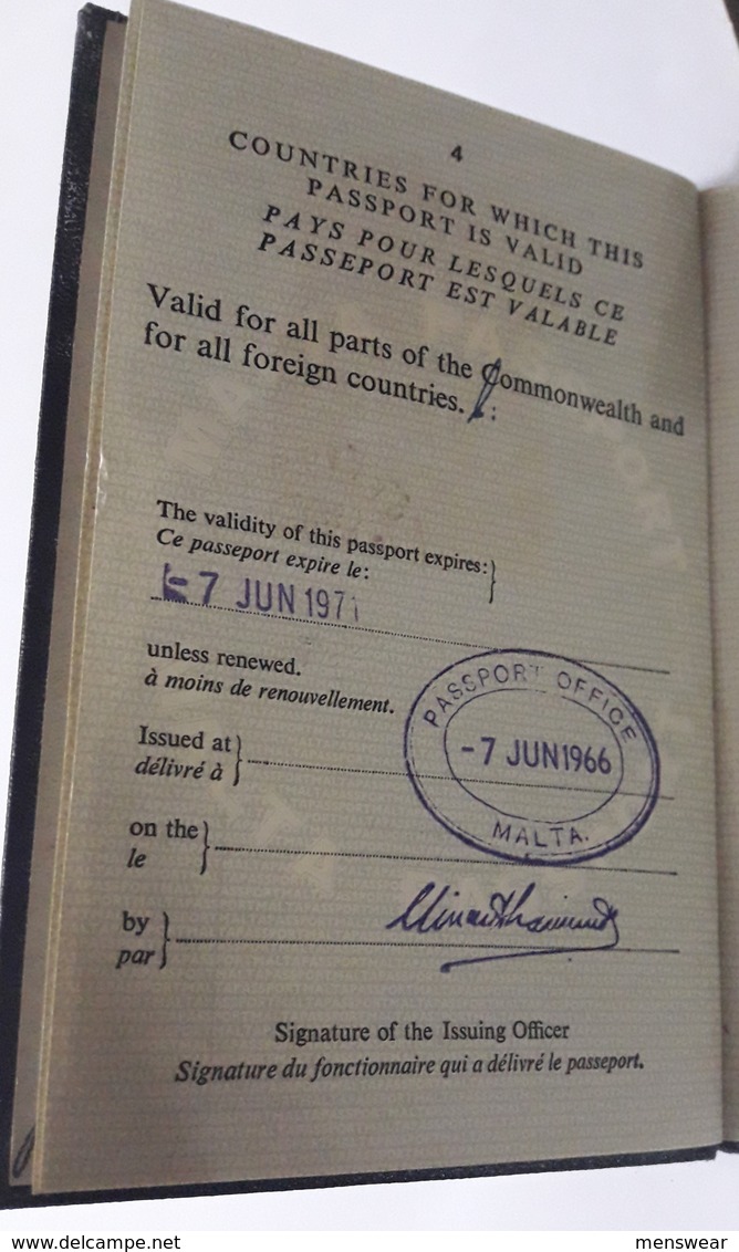 MALTA RARE PASSPORT 1966 WITH STAMPS - Historical Documents