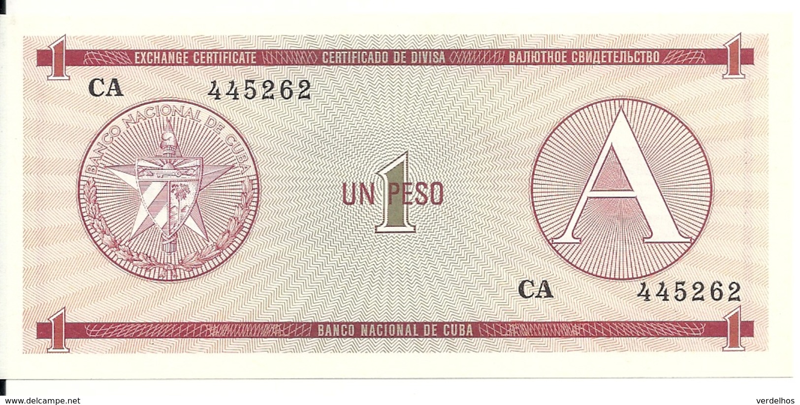 CUBA 1 PESO ND1985 UNC P FX1 - Cuba