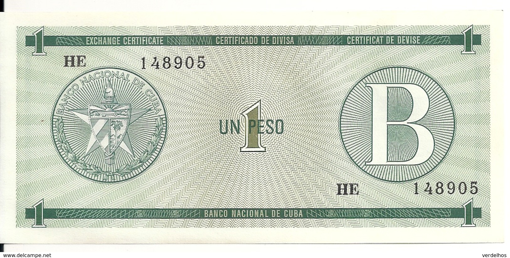 CUBA 1 PESO ND1985 UNC P FX6 - Cuba