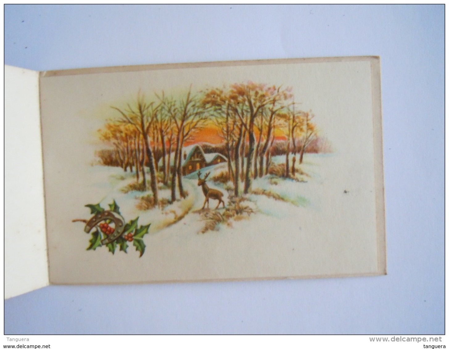 Dubbele Kaart Carte Double Anjers Oeillets Cerf Hert Mignonette Format 11 X 7 Cm Imprimé France M.D. Paris - Año Nuevo