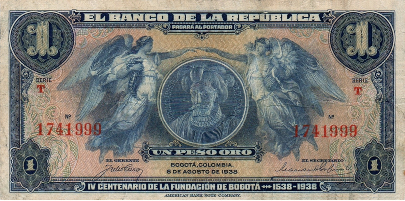 Colombia 1   Peso  1938 - Colombia
