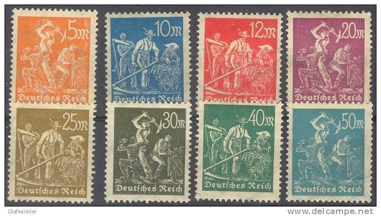 1922 Freimarken Arbeiter Mi 238-45 / Sc 221-8 / YT 176-7,179-80,239-242 Ungebraucht / Neuf / MH - Unused Stamps