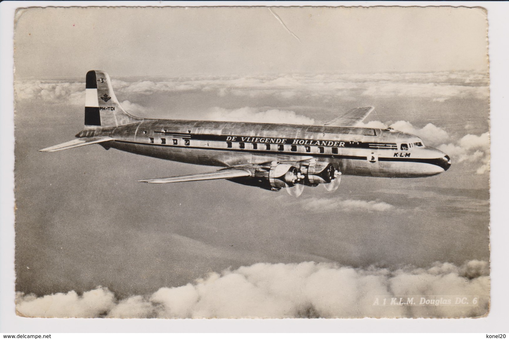 Vintage Rppc KLM K.L.M Royal Dutch Airlines Douglas Dc-6 Aircraft - 1919-1938: Fra Le Due Guerre