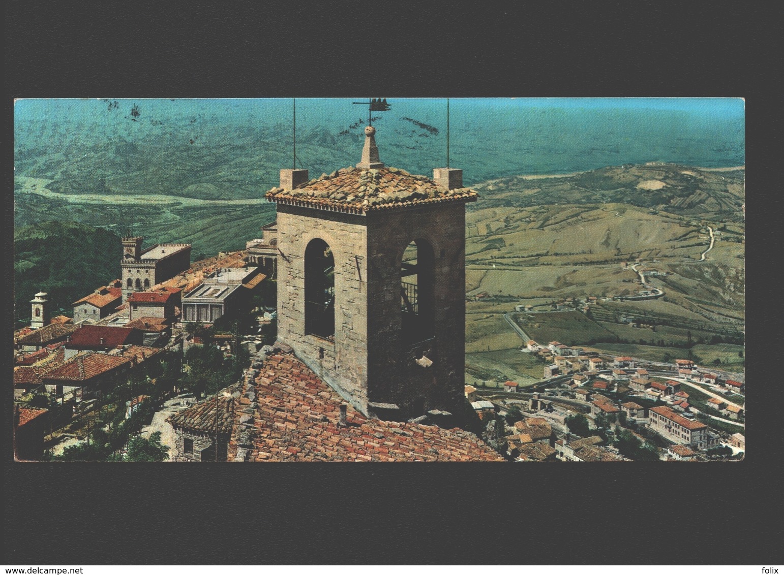 San Marino - Veduta Della Citta Alta E Borgo Maggiore - Mini Card 7,4 X 14,8 Cm - Saint-Marin