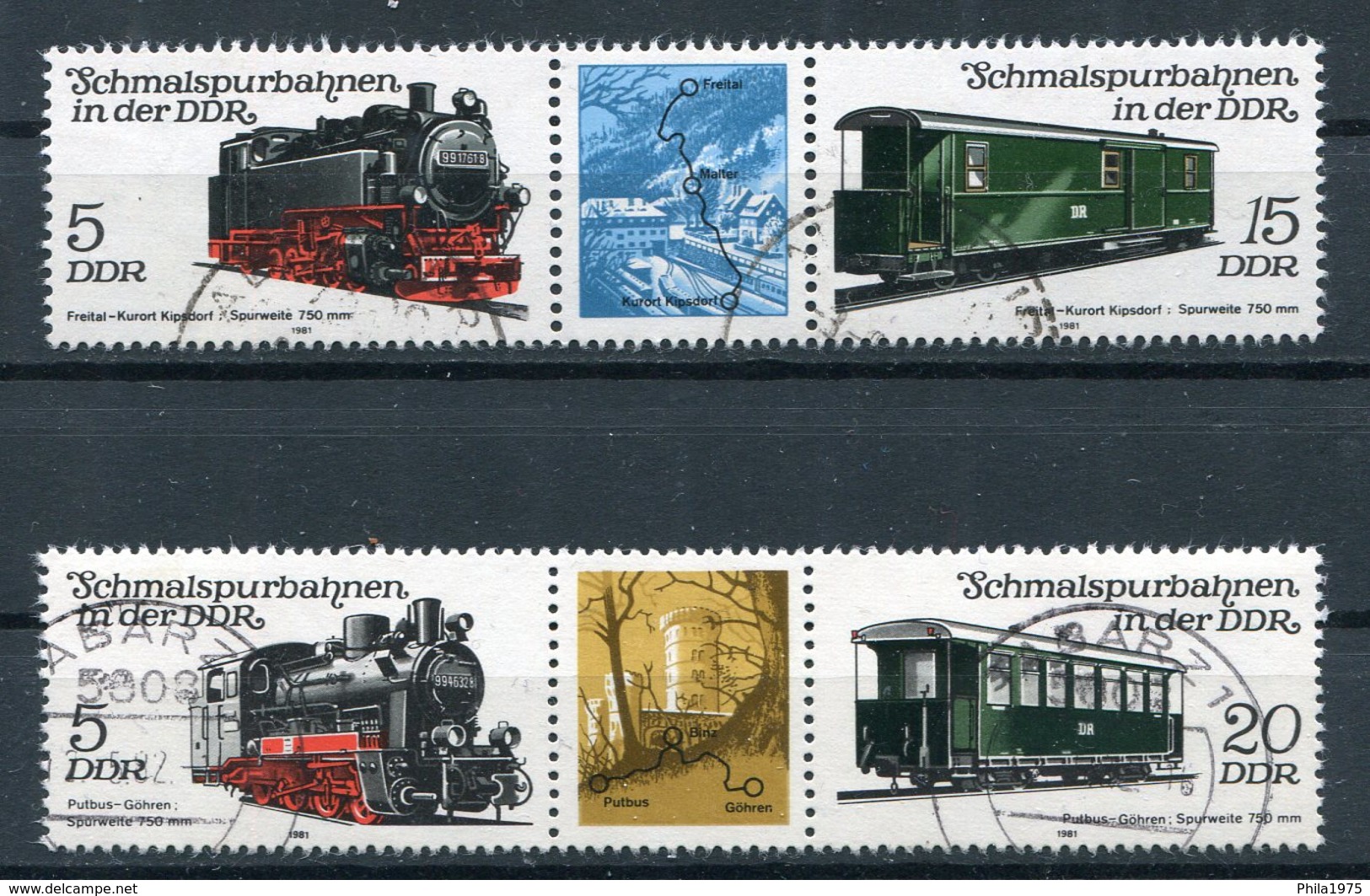 DDR Michel-Nr. 2629-2632 Dreierstreifen Gestempelt Tagesstempel - Gebraucht