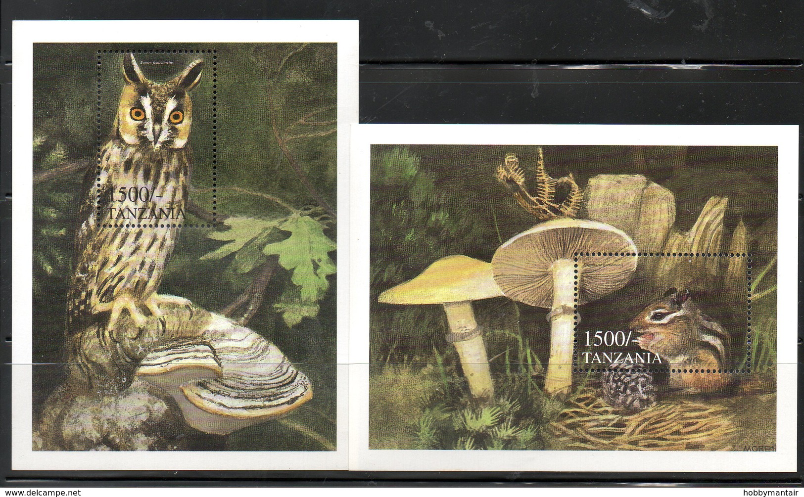 TANZANIA ,1999,  BIRD - OWL, CHEAP MONKEY, 2 M/S, MNH** - Other & Unclassified