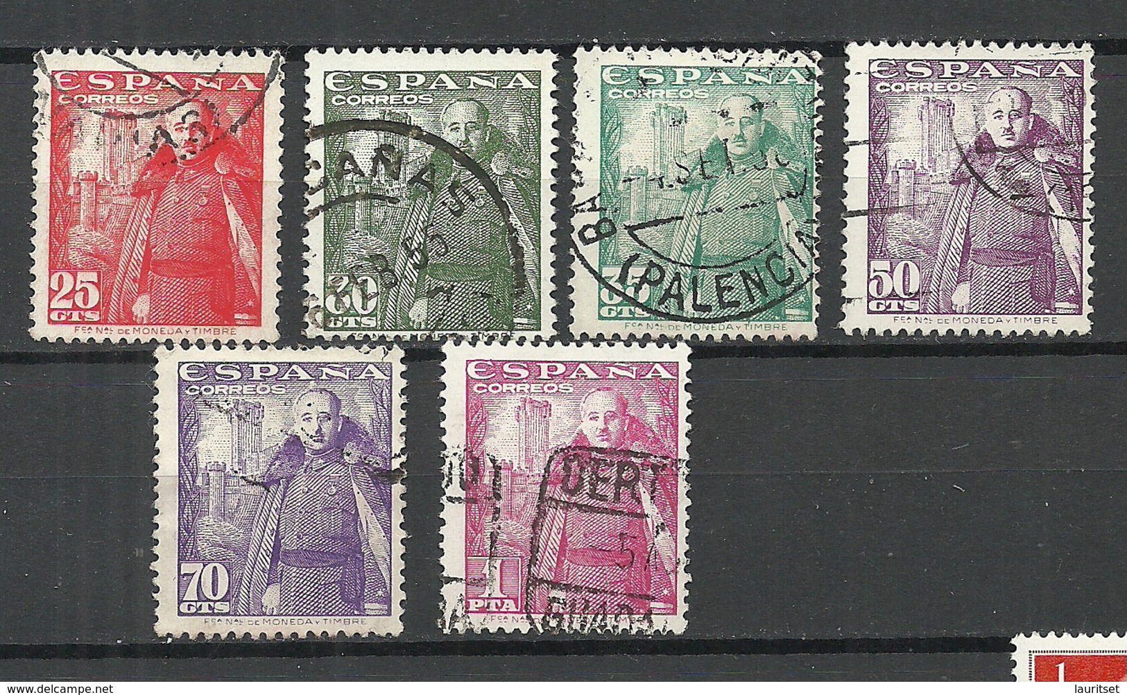 SPAIN Espana 1948/54 Generalissimus Fr. Franco, 6 Stamps, O - Gebraucht