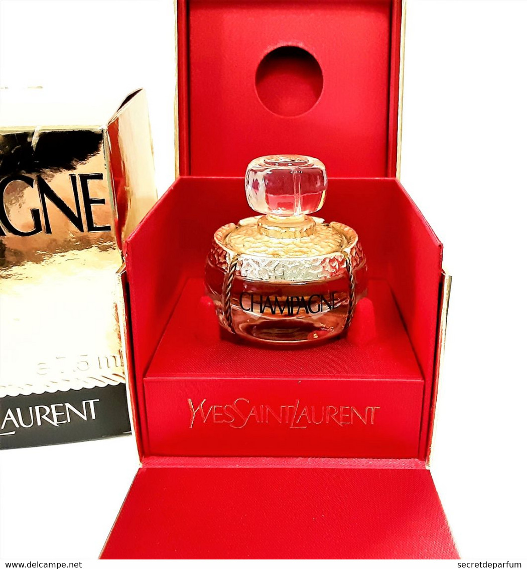 Miniatures De Parfum Flacon CHAMPAGNE De Yves Saint Laurent  YSL 7.5 Ml PARFUM  + Boite +  Sur Boite - Femme