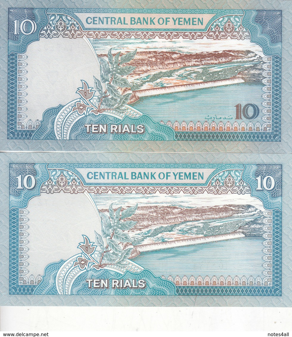 YEMEN 1 5 10 20 50 100 200 250 500 1000 RIAL 1983 2017 P-28 29 34 36 SET LOT 12 UNC NOTES - Jemen