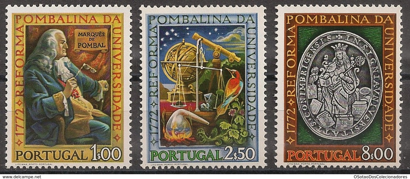 Portugal 1972 - Série Completa Reforma Pombalina 1164 1166 - Set Complete Pombal University Reformation- Mint MNH** Neuf - Neufs