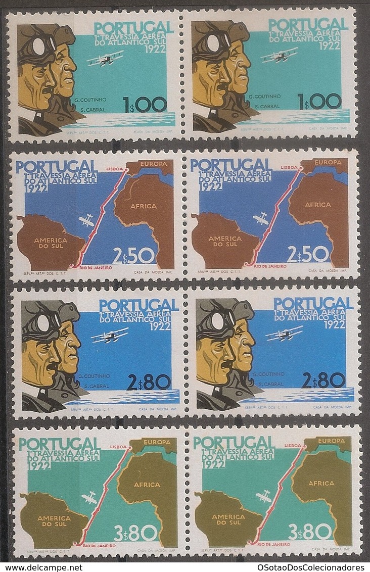 Portugal 1972 - Dupla Série Completa Travessia Aérea Lisboa Rio Janeiro 1171 A 1174 - Set Complete - Mint MNH** Neuf - Neufs