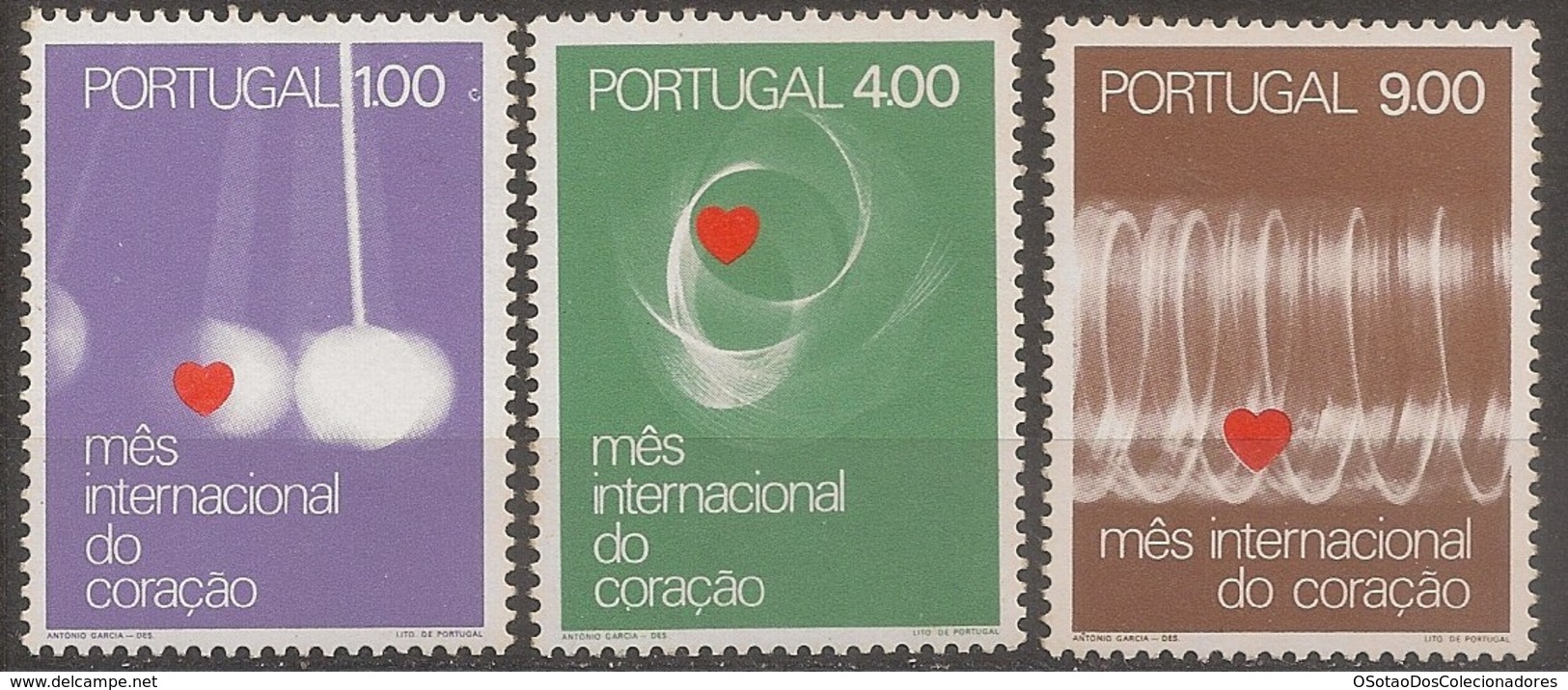 Portugal 1972 - Série Completa Mes Do Coração 1149 A 1151 - Set Complete Month Of The Heart - Mint MNH** Neuf - Neufs