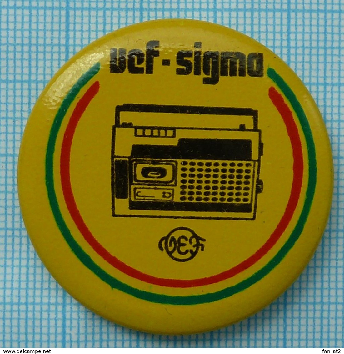 USSR / Badge / Soviet Union / LATVIA Riga Electrotechnical Plant VEF Sigma Radio Receiver 1970s - Administrations