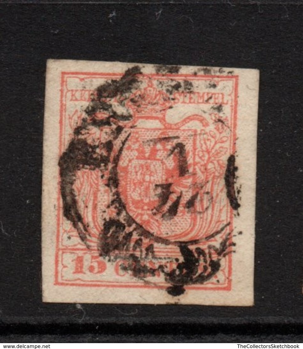 Lombardy And Venitia 15 Cent Red Good Used - Lombardy-Venetia