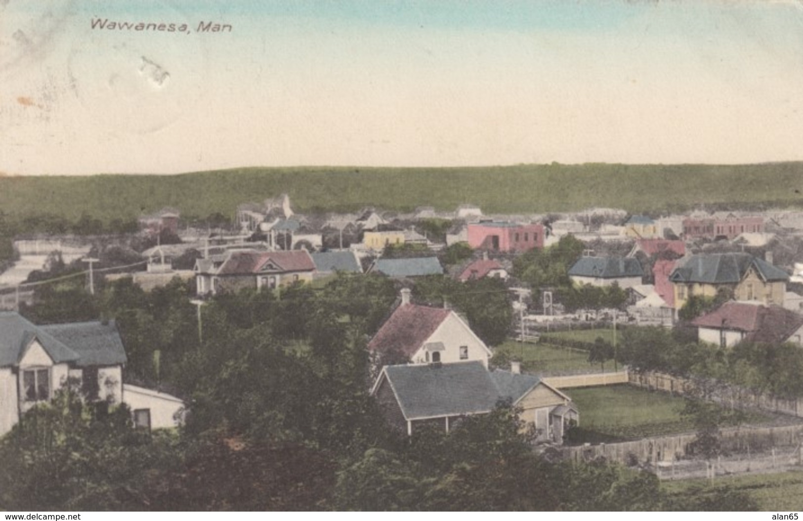 Wawanesa Manitoba Canada, Panoramic View Of Town, C1900s Vintage Postcard - Autres & Non Classés