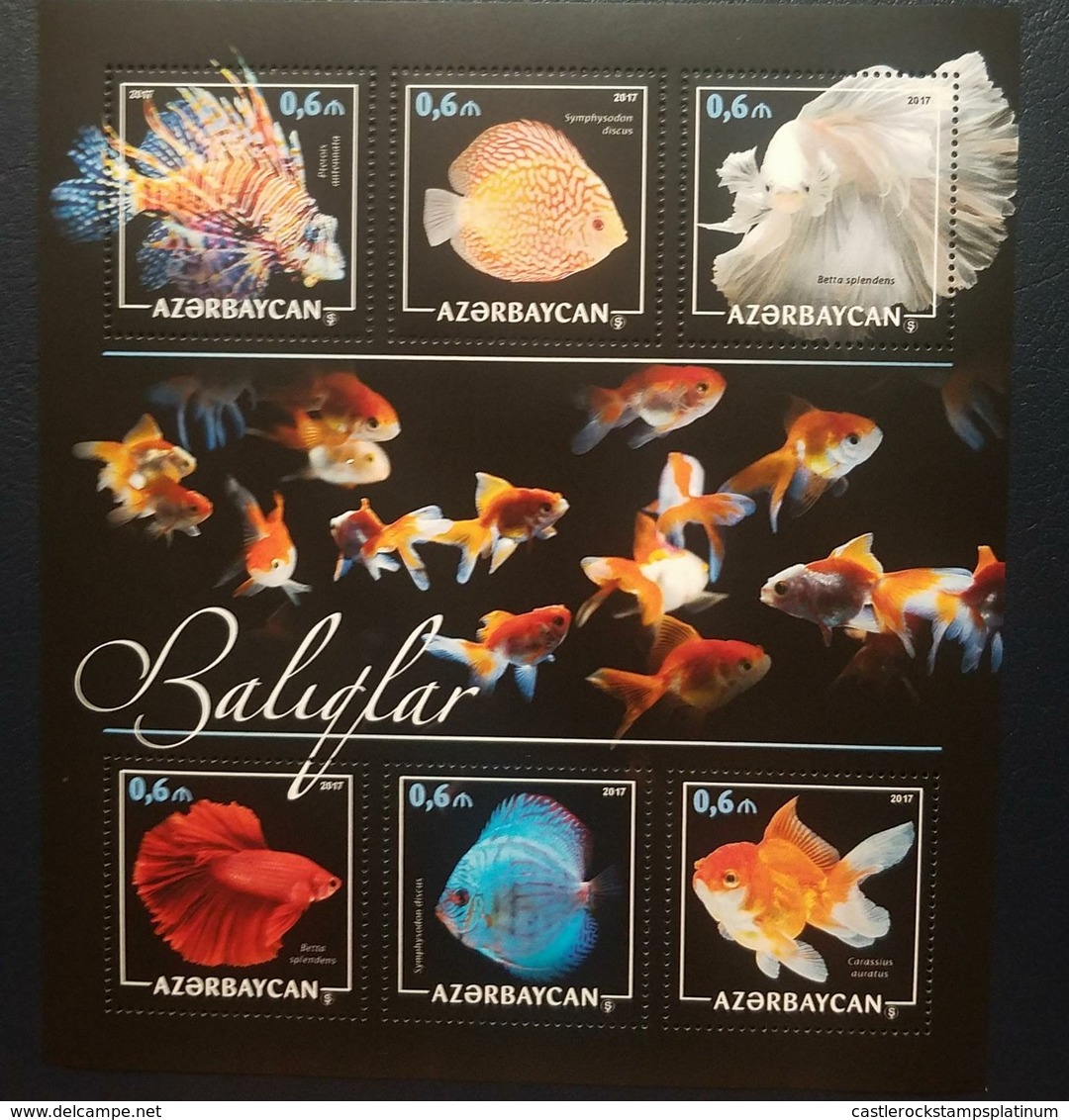 O) 2017 AZERBAIJAN, FISH - LIONFISH - PTEROIS, SYMPHYSODON, BETTA, CARASSIUD - BALIQLAR, MNH - Azerbaïjan