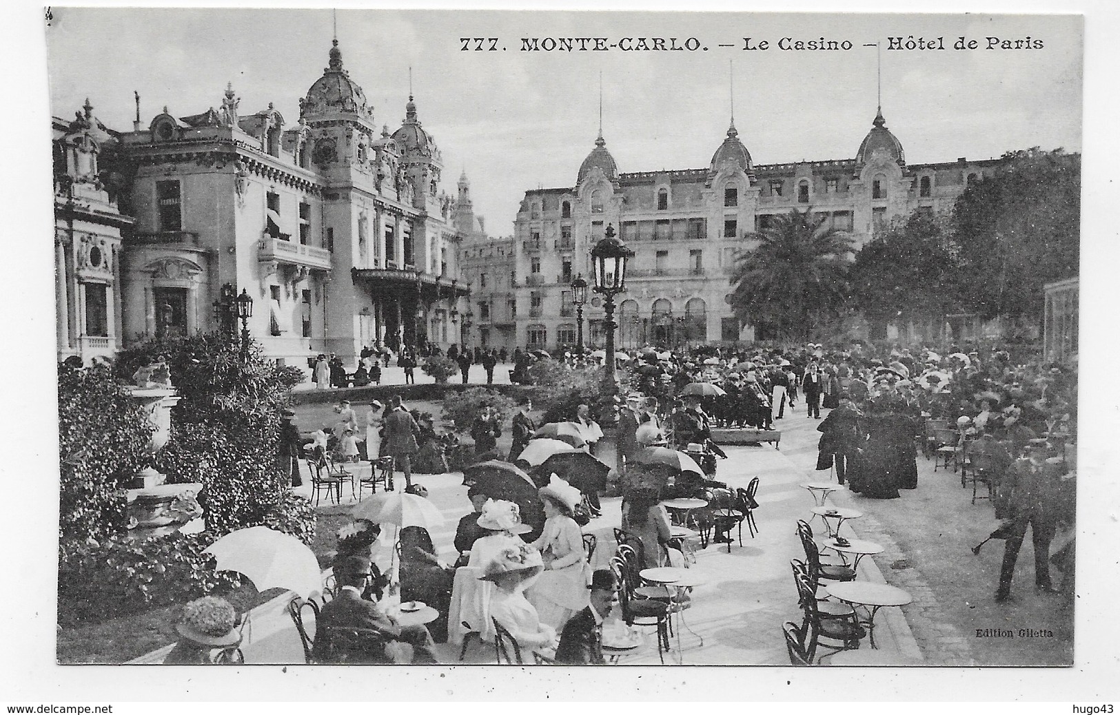 MONTE CARLO - N° 777 - LE CASINO - HOTEL DE PARIS AVEC PERSONNAGES - CPA NON VOYAGEE - Bar & Ristoranti