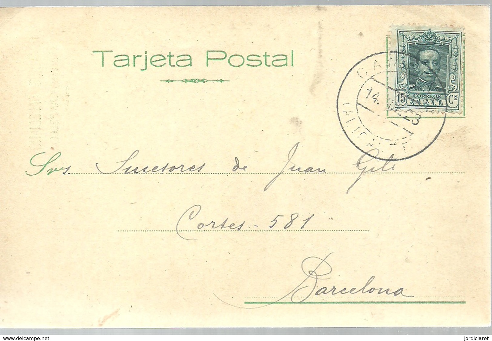 TARJETA POSTAL  1928  CAMPELLO   ALICANTE - Storia Postale