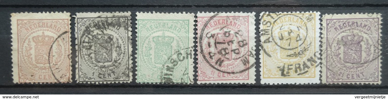 NEDERLAND  1869     Nr. 13 - 18    Gestempeld  / Verschillende Tandingen    CW 310,00 - Gebraucht