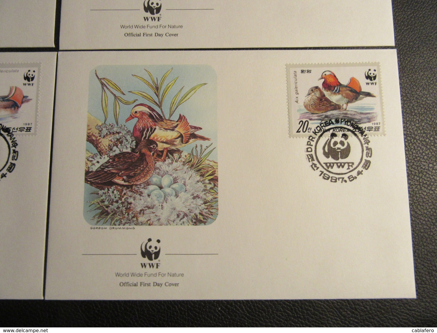 COREA DEL NORD - 1987 - WWF - PROTEZIONE DEGLI UCCELLI - BIRDS - 4 BUSTE FDC - Corea Del Nord