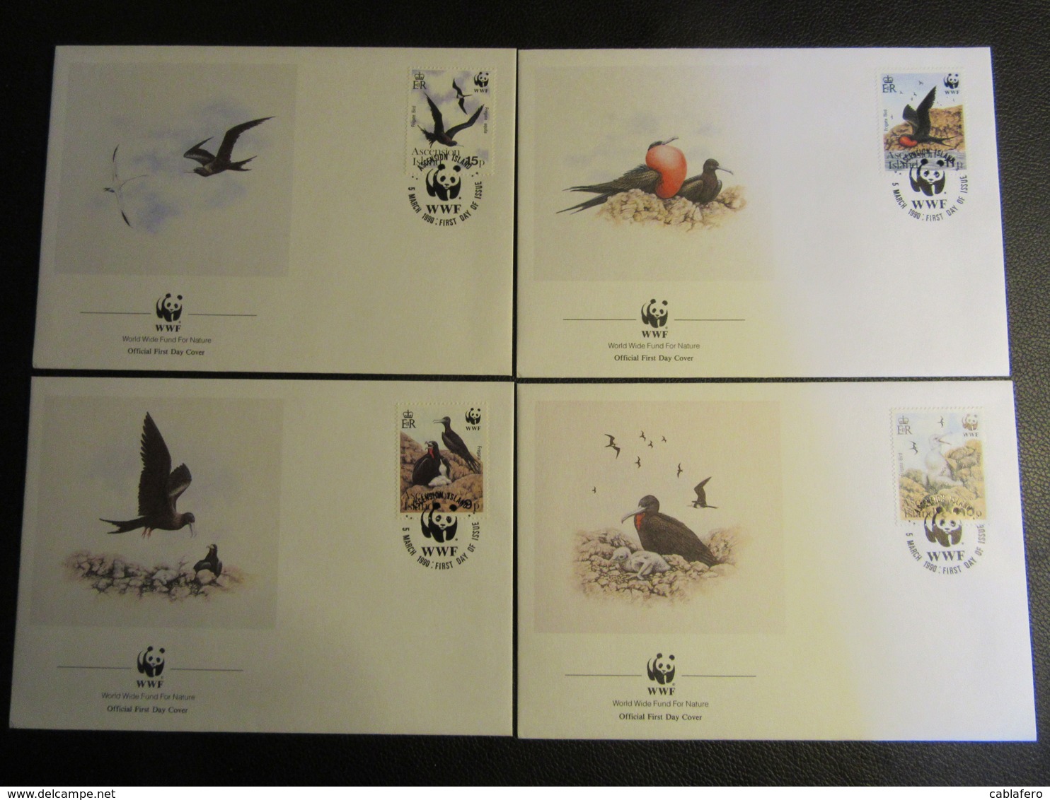 ASCENSION - 1990 - WWF - PROTEZIONE DEGLI UCCELLI - BIRDS - 4 BUSTE FDC - Ascensione